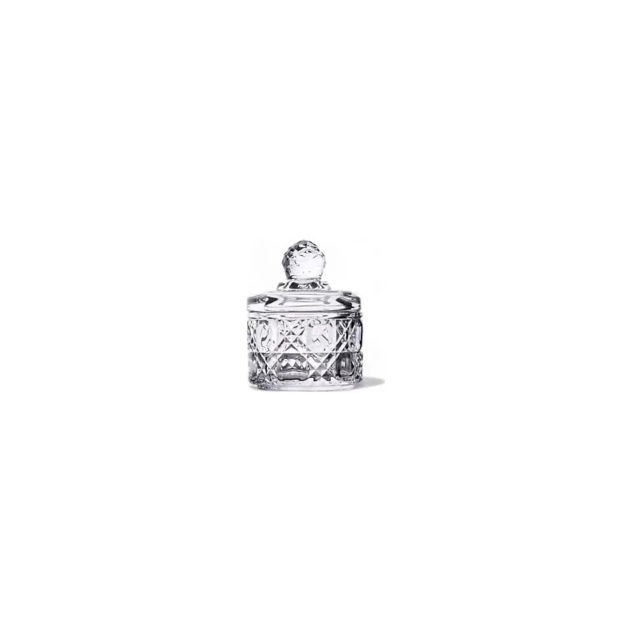 Deconox Lüx Kristal Mini Cam Şekerlik & Cam Lokumluk, Kesme Cam Lüx Şekerlik 7.5cmx9.2cm - 06643