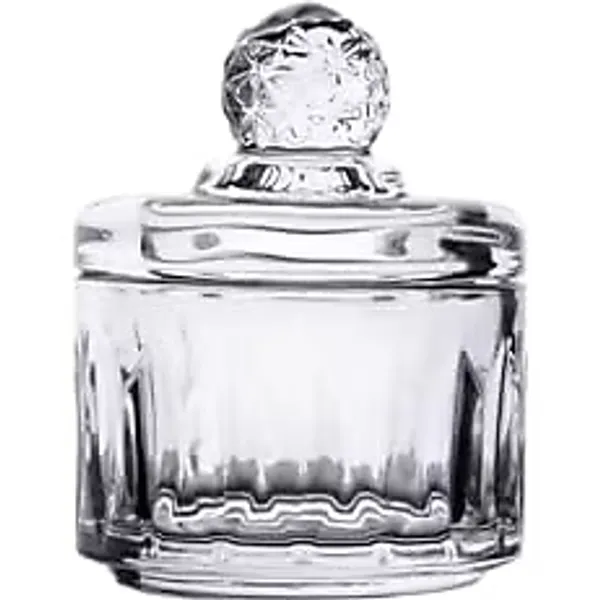Deconox Lüx Kristal Mini Cam Şekerlik & Cam Lokumluk, Kesme Cam Lüx Şekerlik 7.5cmx9.2cm - 06644