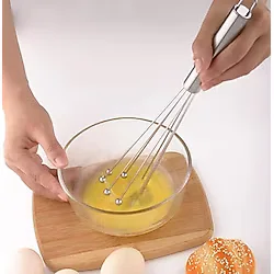 Deconox Paslanmaz Çelik Top Uçlu Çubuk Çırpıcı (31 cm) Profesyonel Ball Whisk Hızlı ve Kolay Karıştırma Yumurta, Sos ve Hamurlar İçin İdeal