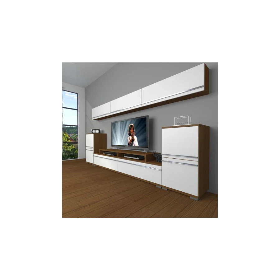 Decoraktiv Ekoflex 9 Mdf Tv Ünitesi Tv Sehpası Beyaz - Ceviz