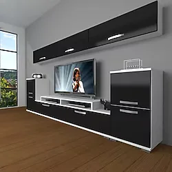 Decoraktiv Ekoflex 9 Slm Tv Ünitesi Tv Sehpası - Beyaz - Siyah