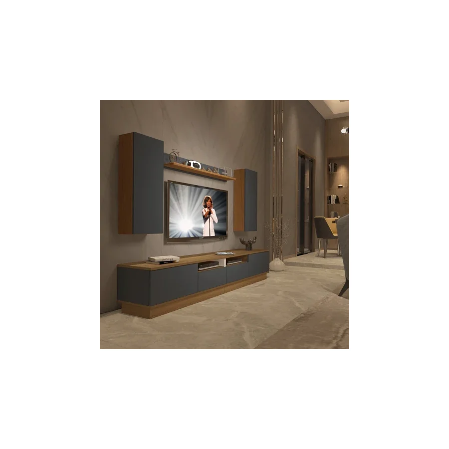 Decoraktiv Trendstyle 5220ds Mdf Tv Ünitesi Tv Sehpası Pera Antrasit