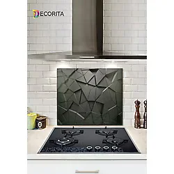 Decorita Cam Ocak Arkası Koruyucu Antrasit Kristal 52cm X 60cm