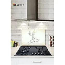 Decorita Cam Ocak Arkası Koruyucu Bon Appetit - Şef 40cm X 60cm