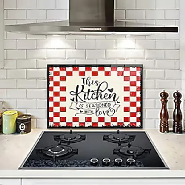 Decorita Cam Ocak Arkası Koruyucu Kitchen Love - 40 x 60 cm