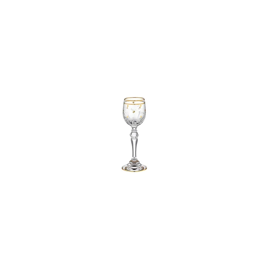 Decorium Camellia 24 Ayar Altın Yaldızlı 70 ml 6 Parça Cam Likör Kadehi 9-01020014