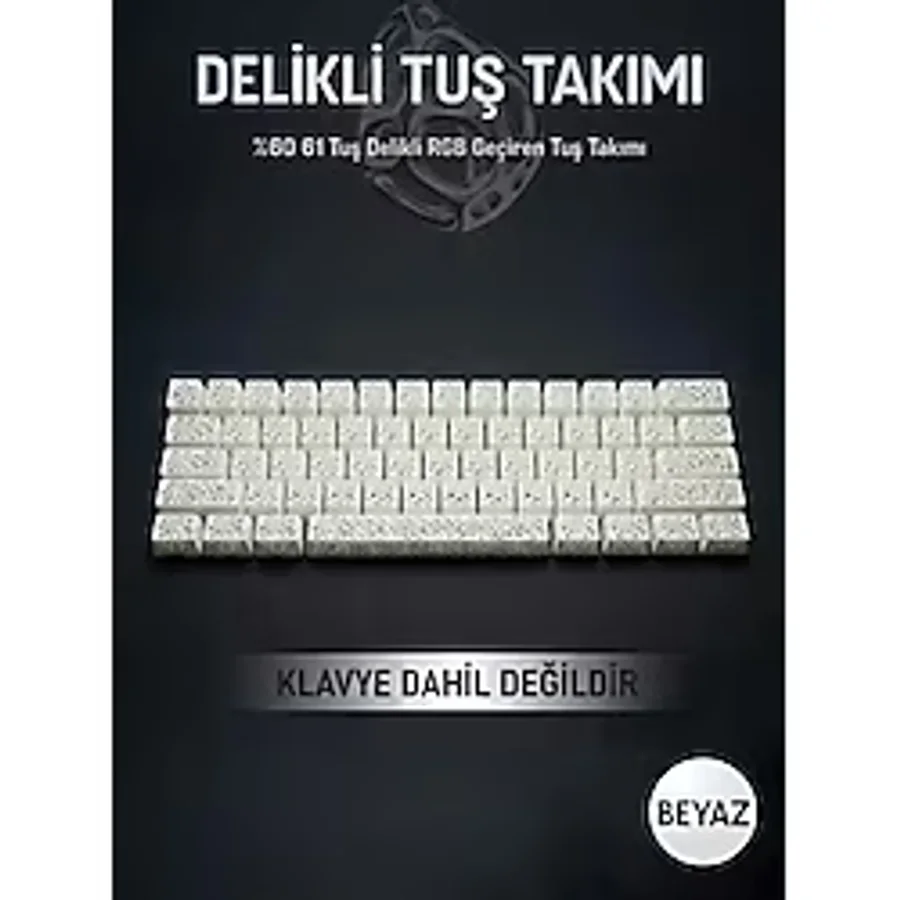 Decorius Mekanik Klavye Delikli Tuş Takımı (Keycaps) Seti- 61 Tuş %60 Profil - RGB Geçiren Keycap