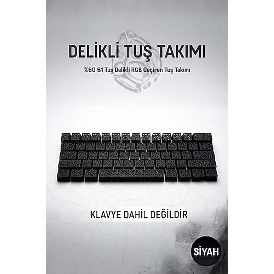 Decorius Mekanik Klavye Delikli Tuş Takımı (Keycaps) Seti- 61 Tuş %60 Profil - RGB Geçiren Keycap
