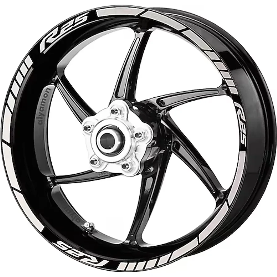 Deeb Yamaha R25 Jant Şeridi Beyaz Beyaz Model X