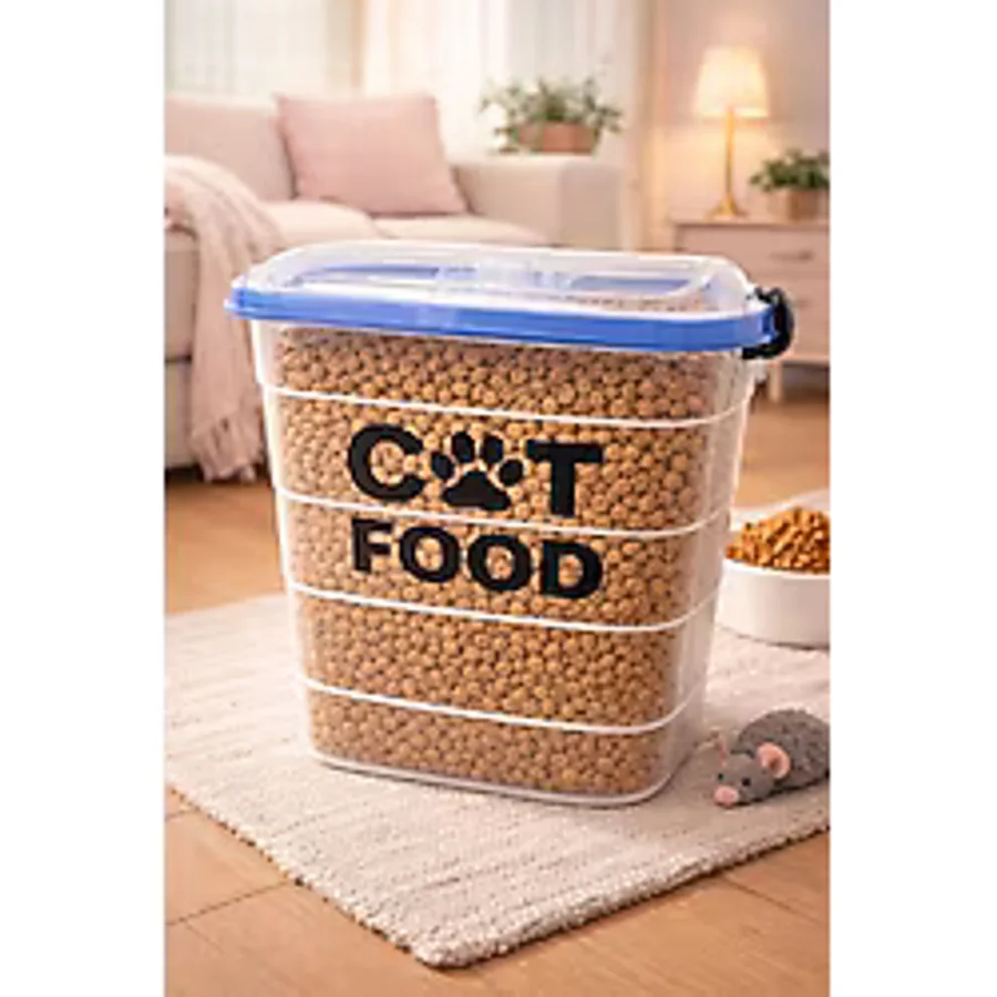 DEEMBRO 15 kg kedi maması saklama kabı kutusu sızdırmaz vakumlu silikonlu hava almayan 35 lt dir