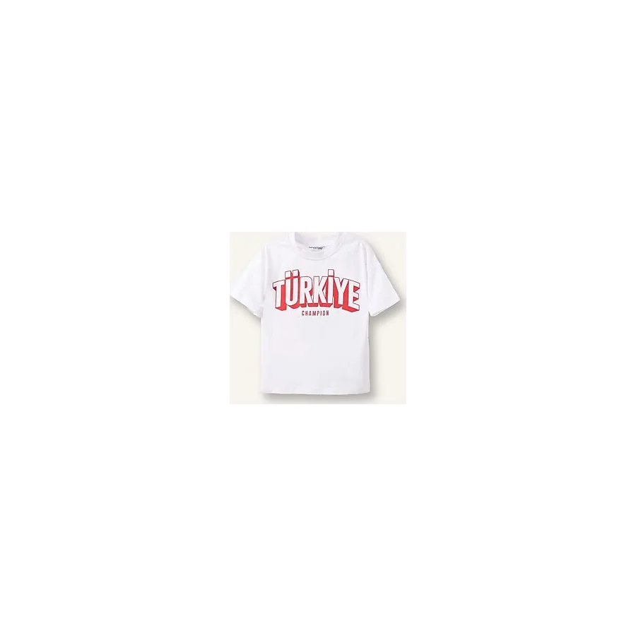 DeFacto %100 Pamuk Regular Fit Türkiye Baskılı Kısa Kollu Beyaz Tişört Erkek Bebek I4090A526HS - Beyaz-WT34 - 18 - 24 Ay