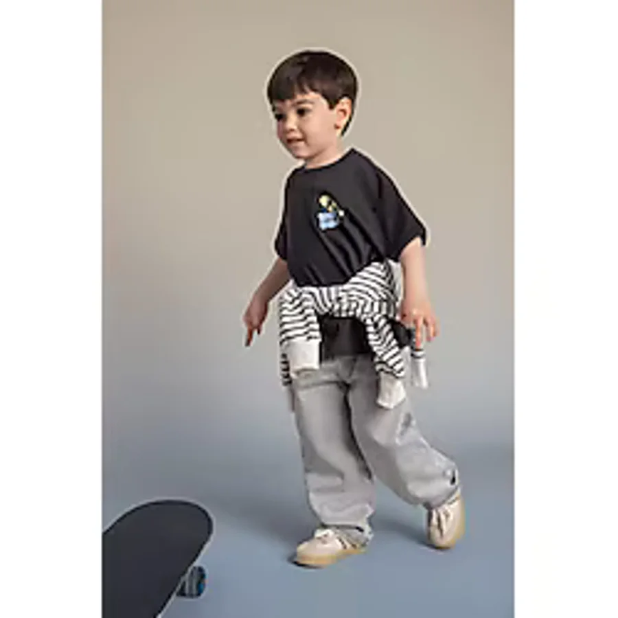 DeFacto Beli Lastikli Jean Pantolon Erkek BEBEK G7555A526SP - Gri-NM55 - 4 - 5 Yaş