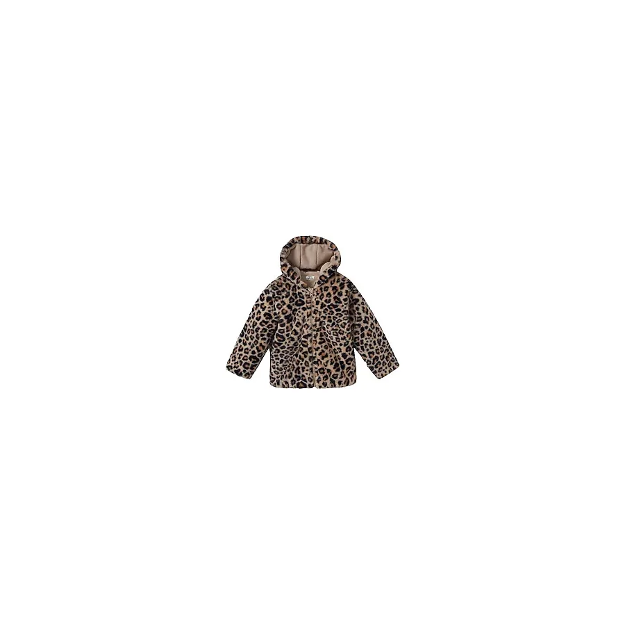 Defacto E7993A525AU Leopar Desenli Peluş Kız Bebek Mont