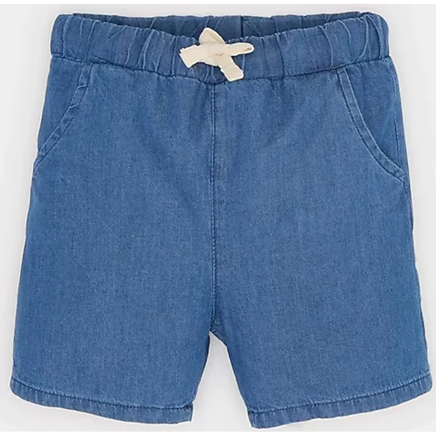 Defacto Erkek Bebek Beli Lastikli Jean Şort E6837a525smnm28 Mavi