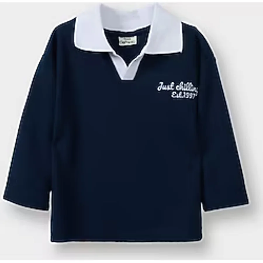Defacto Erkek Bebek Gömlek Yaka Baskılı Waffle Sweatshirt G4425a525wnnv241 Lacivert-nv241