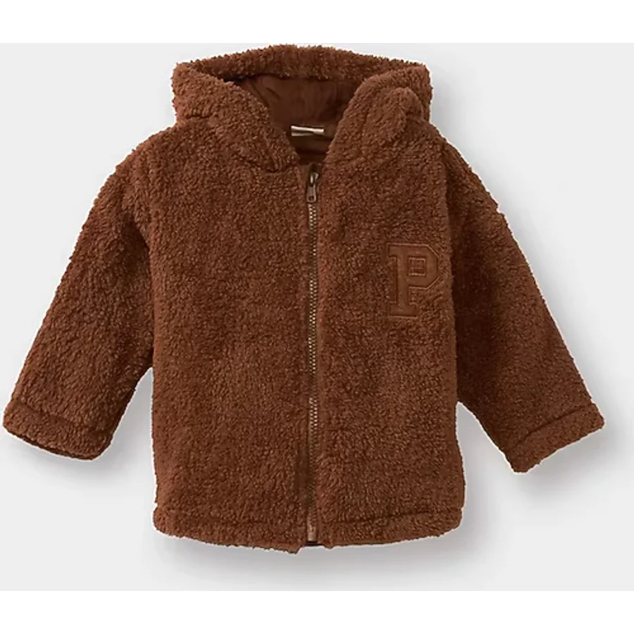 Defacto Erkek Bebek Nakışlı Kapüşonlu Fermuarlı Pelüş Hırka G3144a525wnbn331 Kahve-bn331