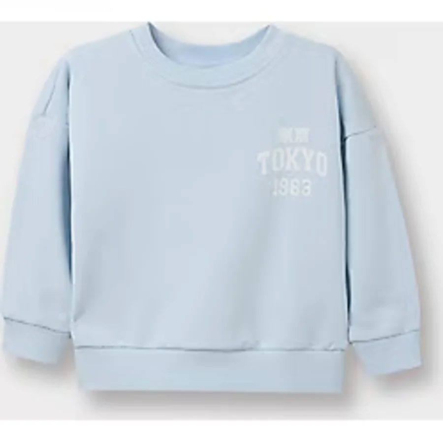 Defacto Erkek Bebek Oversize Baskılı Sweatshirt D7905a526spbe177 Mavi-be177