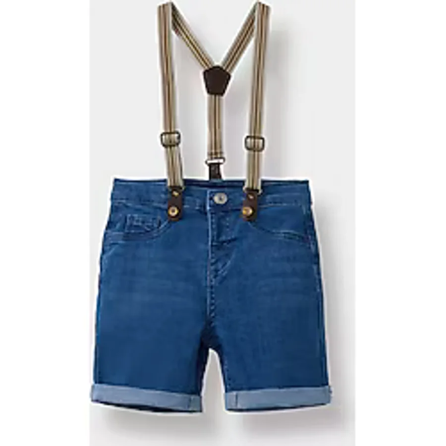 DeFacto Erkek Bebek Pantolon Askılı Jean Şort C2289A525SMNM28 Mavi