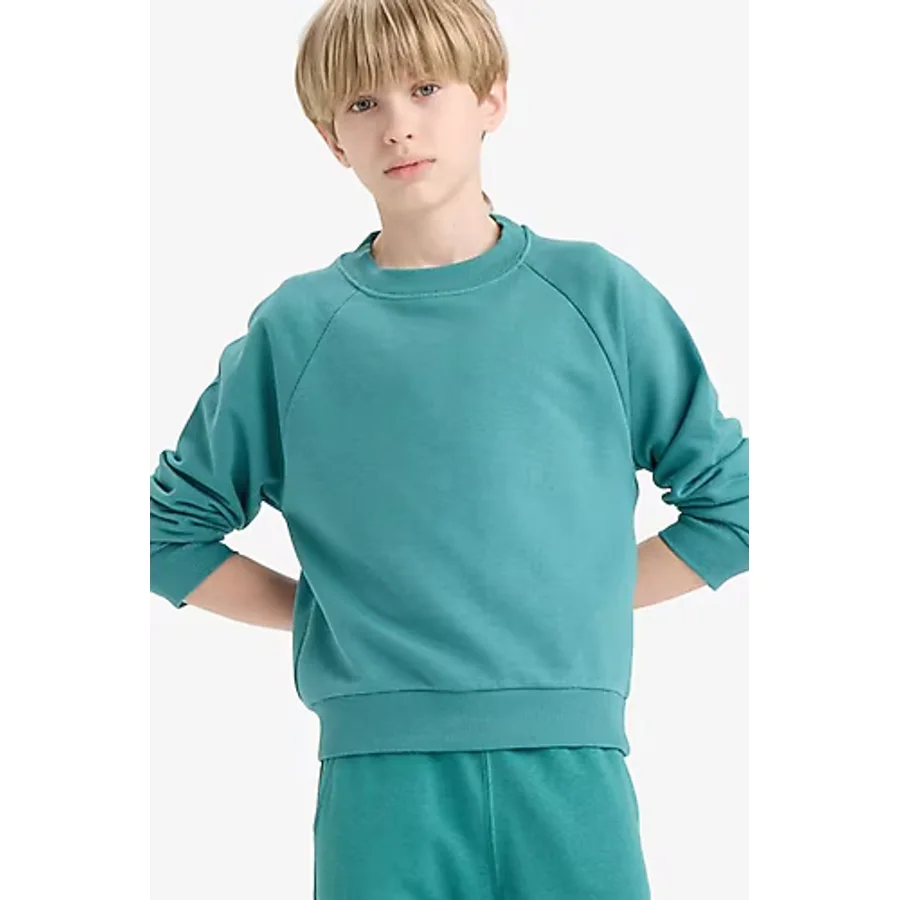 DeFacto Erkek Çocuk Bisiklet Yaka Basic Düz Sweatshirt E8415A825AU