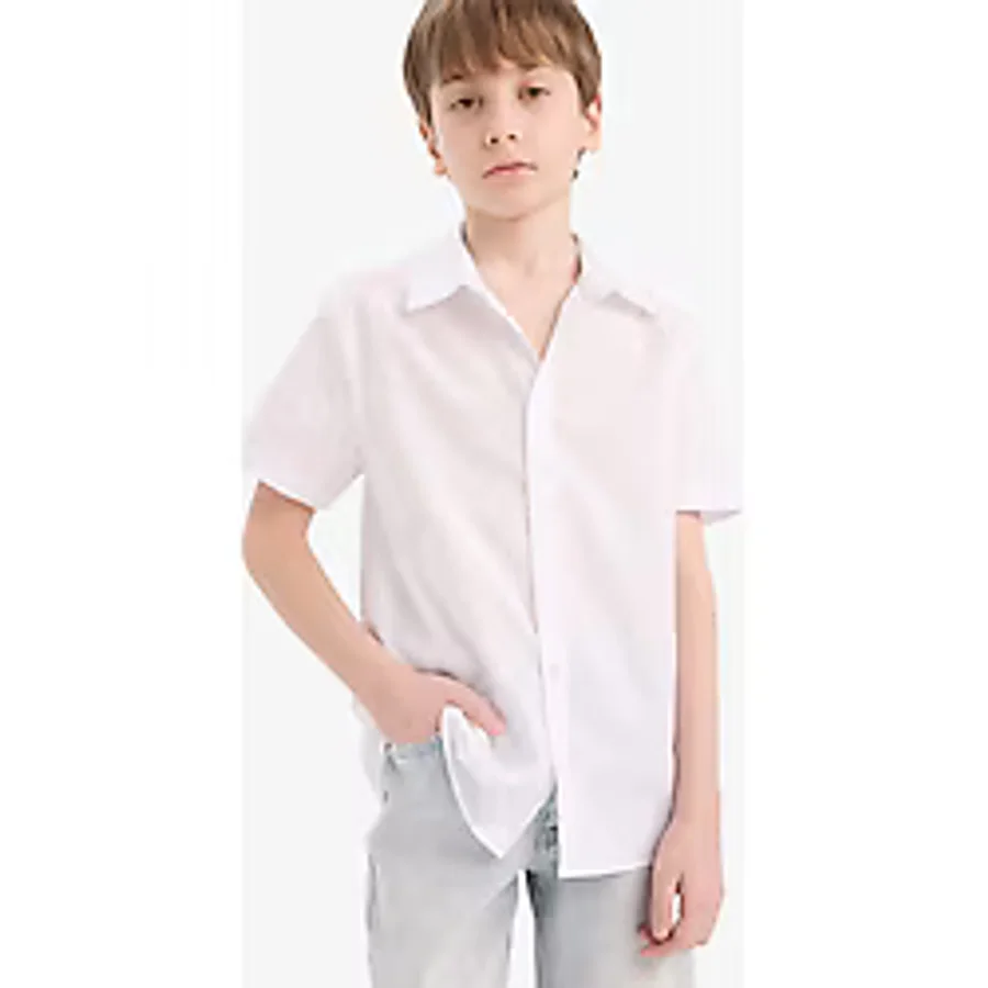 DeFacto Erkek Çocuk Polo Yaka Pamuklu Kısa Kollu Gömlek F0298A825AUWT34