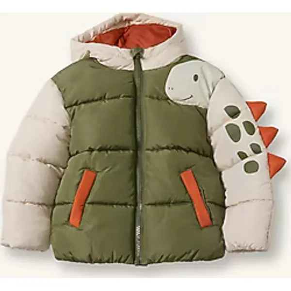Defacto H0494A526AU Dinozor Desenli Erkek Bebek Şişme Mont