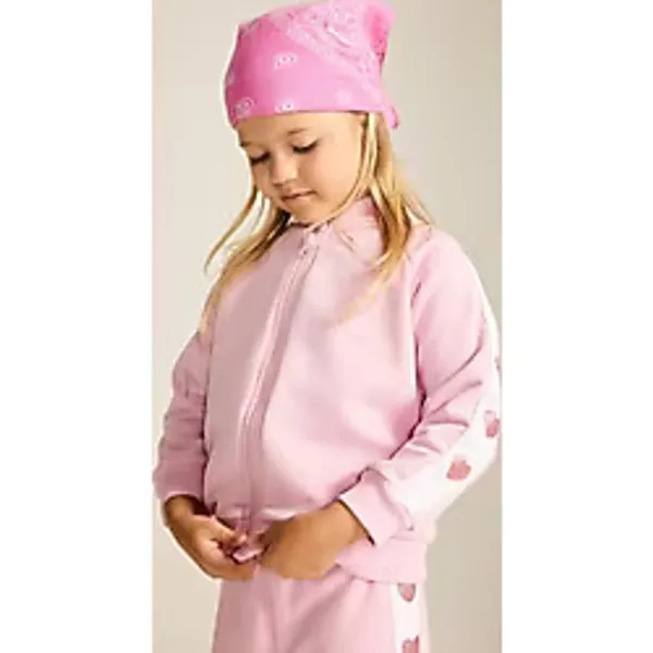 Defacto Kalp Baskılı Kalın Sweatshirt Kumaşı Fermuarlı Sweathirt Hırka Kız Bebek