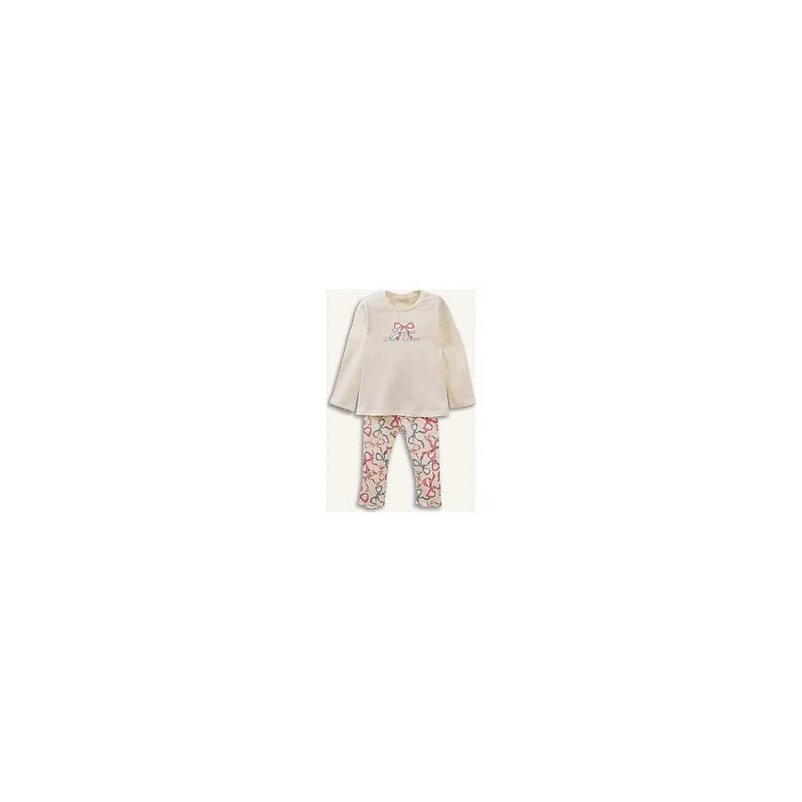 DeFacto Kız Bebek 2li Pijama Takımı Ekru, 18-24 AY, H2653A526SP, Ekru-ER99, kız-bebek