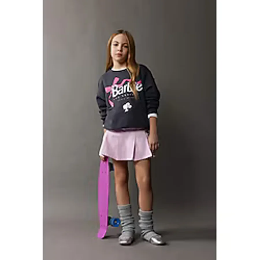 DeFacto Kız Çocuk Pileli Gabardin Etek D9340A825SPPN441 Pembe