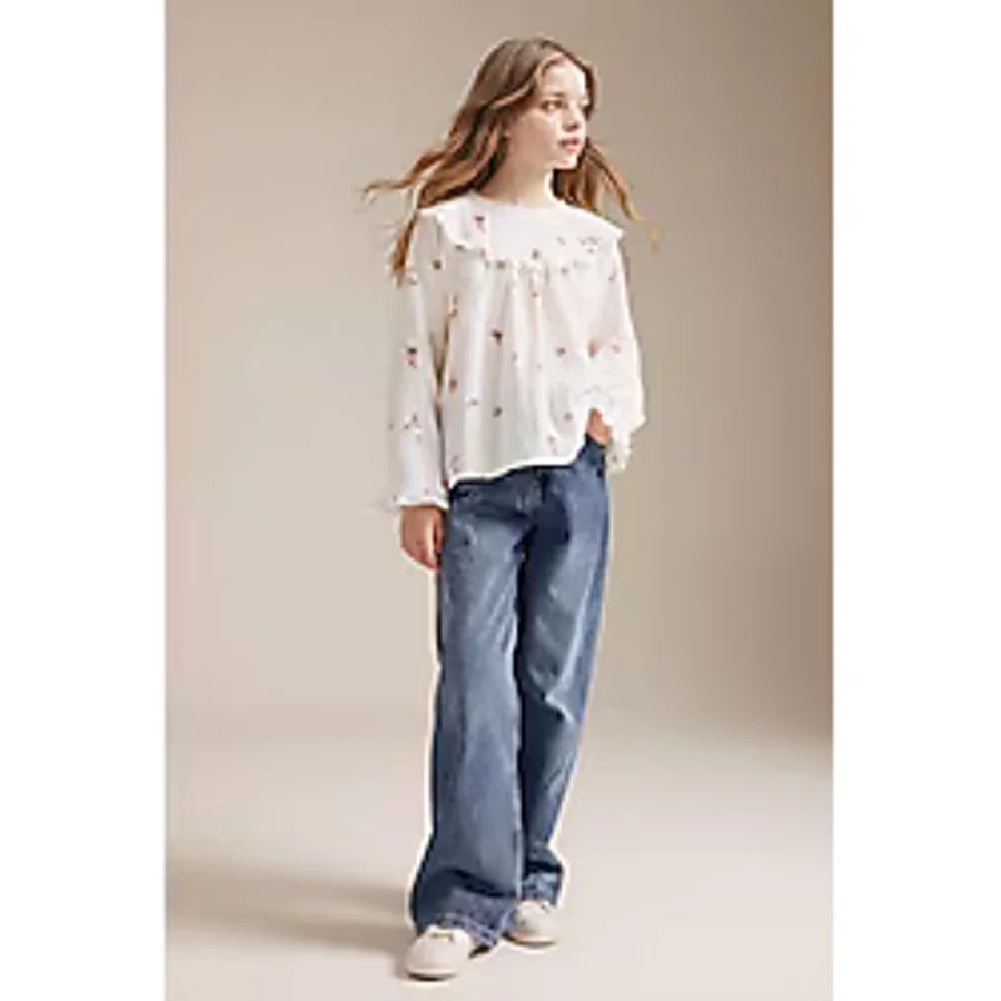 Defacto Kız Çocuk Straight Wide Jean Pantolon G7740a826spnm34 Mavi-nm34
