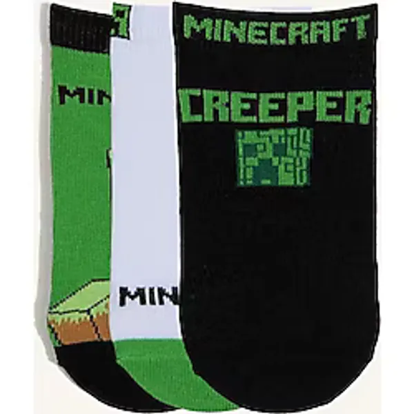 Defacto Minecraft Lisanslı 3lü Pamuklu Patik Karma Çorap Erkek Çocuk I1012a8nskr1 Çok Renkli-kr1