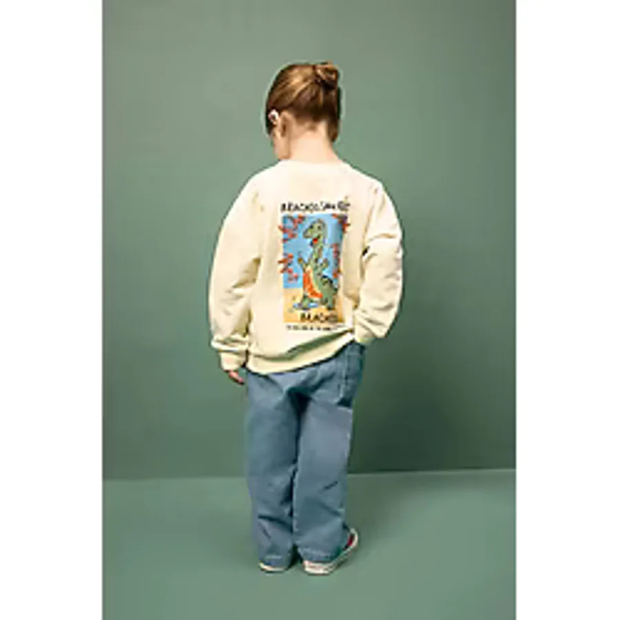 Defacto Oversize Sırt Baskılı Sweatshirt Erkek Bebek G7485a526sper78 Ekru-er78
