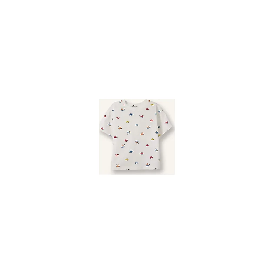 DeFacto Regular Fit Araç Desenli Kısa Kollu Beyaz Tişört Erkek Bebek H8233A526HS - Beyaz-WT34 - 2 - 3 Yaş