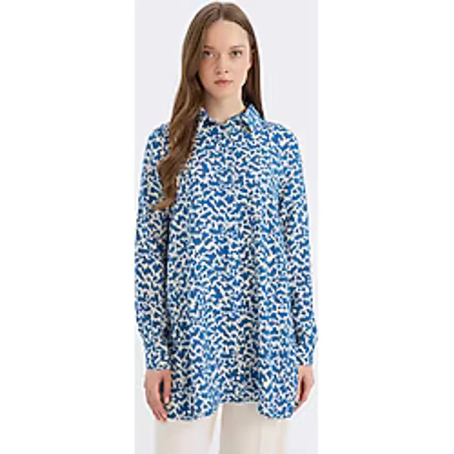 DeFacto Regular Fit Desenli Uzun Kollu Tesettür Gömlek Tunik Z5833AZ25SPBE314