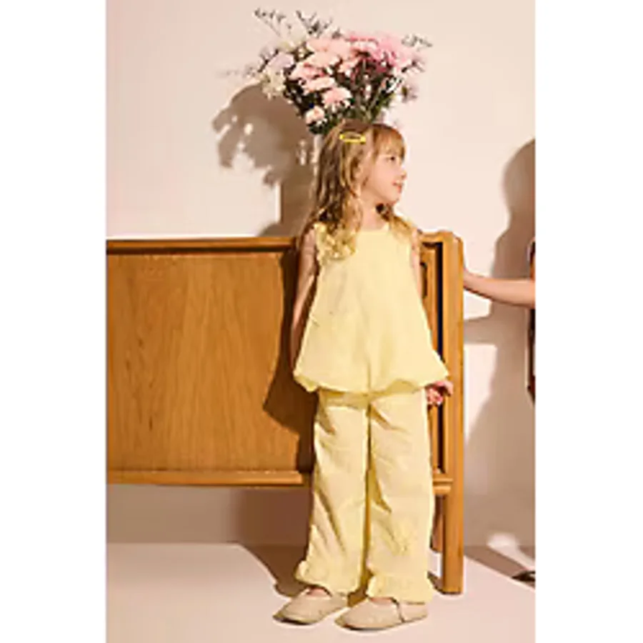 Defacto Wıde Leg 3d Poplin Pantolon Kız Bebek H4737a526smyl149 Sarı-yl149