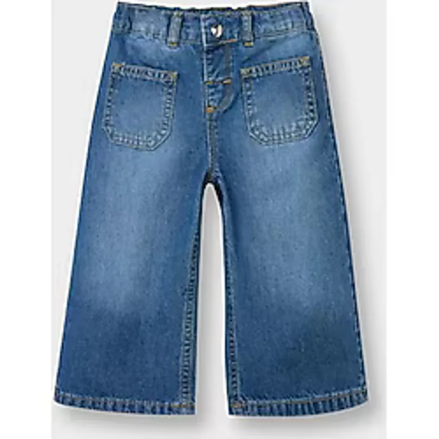 DeFacto Wide Leg Jean Pantolon Kız Bebek D7886A526SP - Mavi-NM28 - 5 - 6 Yaş