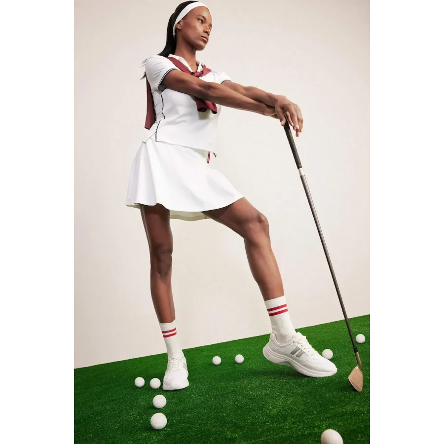 DeFactoFit Standart Fit Pileli Mini Tenis Eteği