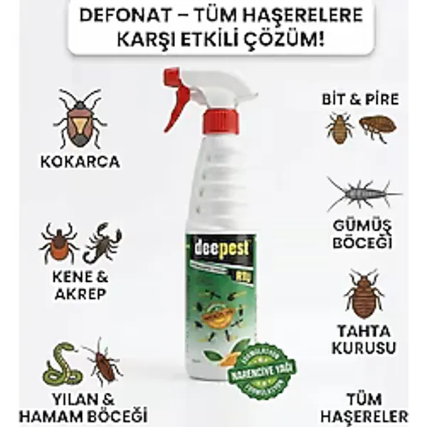 Defonat Deepest Sprey 400 Ml - Genel Haşere İlacı Kokarca, Hamam Böceği, Akrep, Kene, Pire, Tahta Kurusu