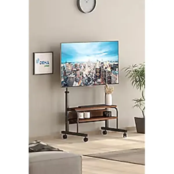 DEHALİMİTED Frenli Tekerlekli Yükseklik Ayarlı TV Duvar Paneli Tv Standı Konsol Hareketli Televizyon Ünitesi