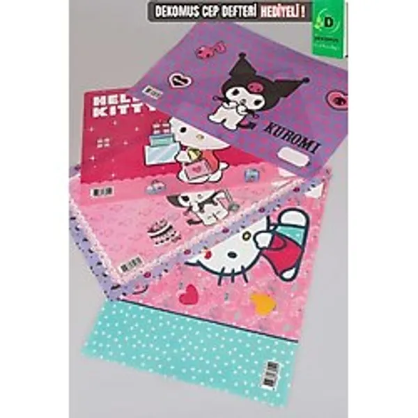DEKOMUS İLE YENİ SEZON LİSANSLI " BEST FRIENDS " KUROMI VE HELLO KITTY 4'LÜ BESLENME ÖRTÜSÜ