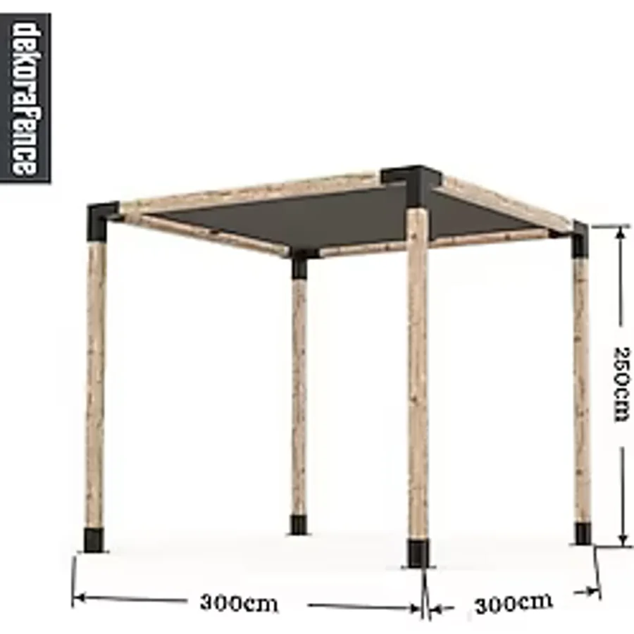 Dekorafence Kendin Yap Pergole Sistemi - 300 x 300 x 250 Pergole Sistem