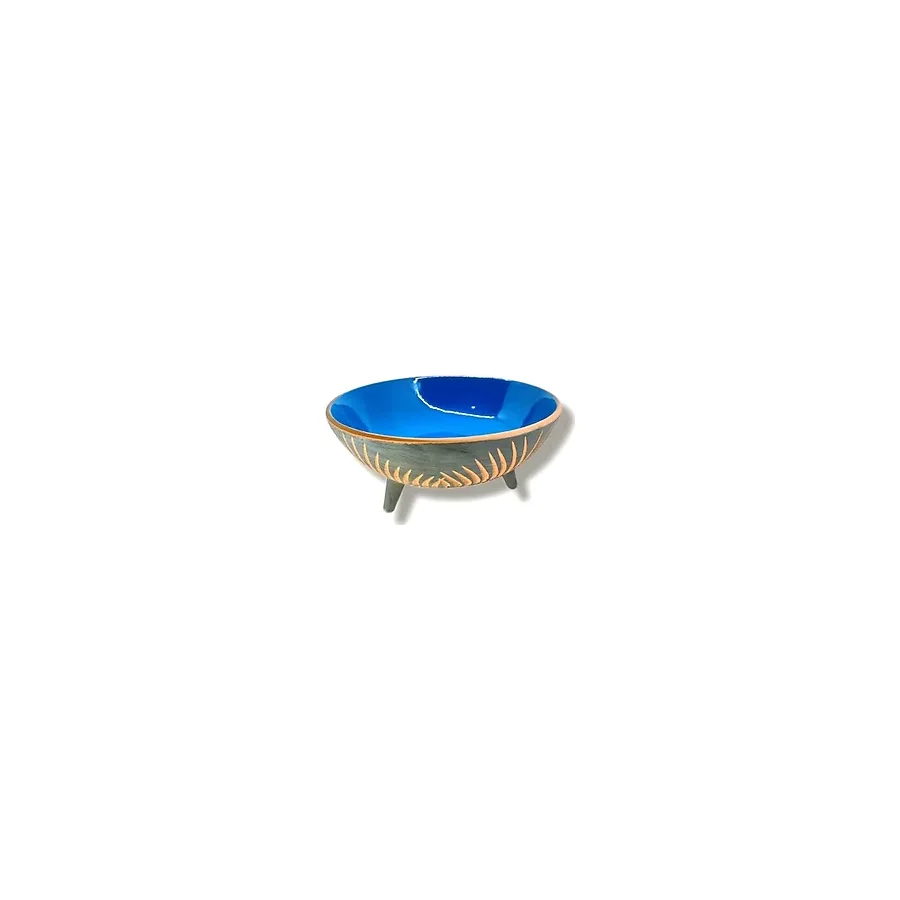 Dekoratif Ayaklı Kase 25cm Mavi