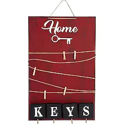Dekoratif Home Keys Ahşap Resimlik Ve Notluk (kırmızı)