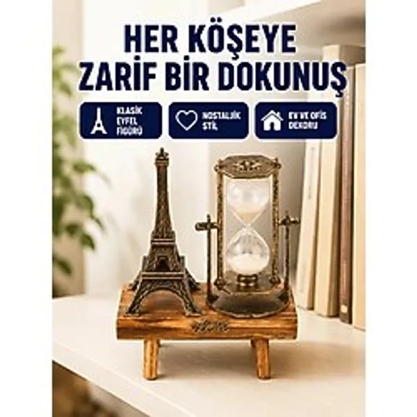 Dekoratif Kum Saati Ahşap Malzeme, Hediyelik Masa Aksesuarı