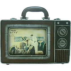 Dekoratif Metal Çerçeve Televizyon Temalı Vintage Hediyelik