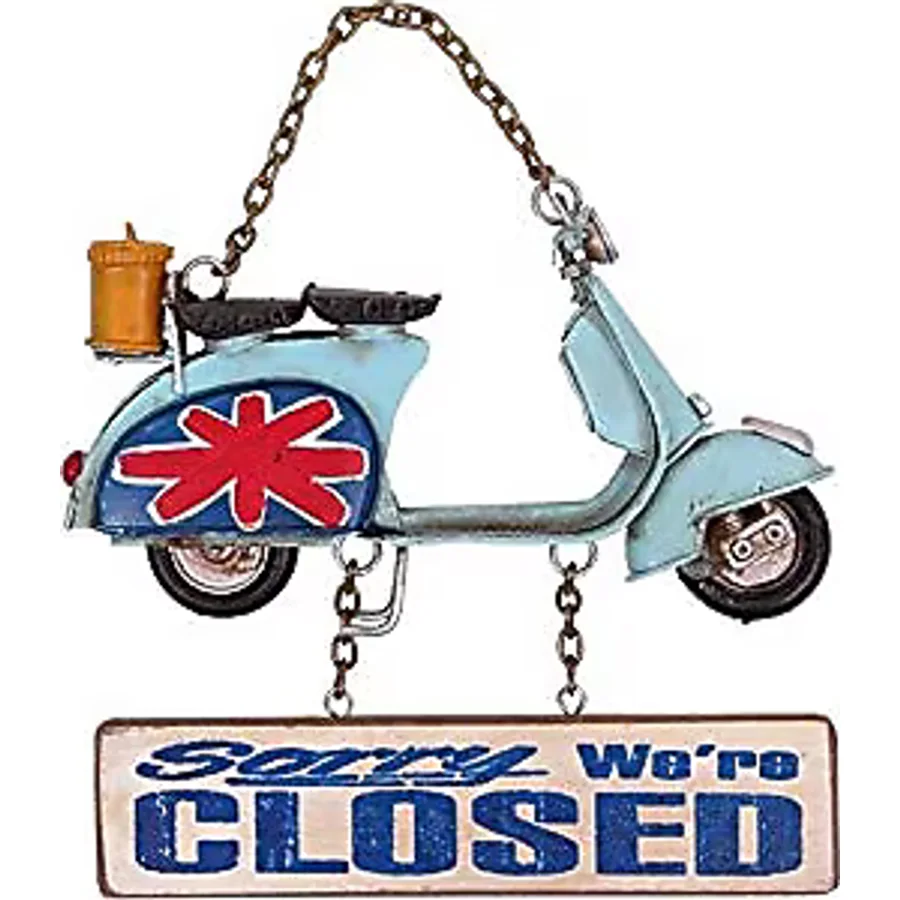 Dekoratif Metal Kapı Yazısı Scooter Vintage Dekoratif Hediyelik