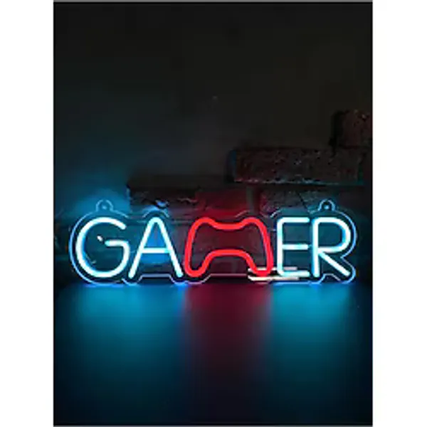 dekoraven Gamer Tasarım Neon Led Tabela - Oyuncu Odası Duvar Dekorasyonu - Gaming Setup Aydınlatma