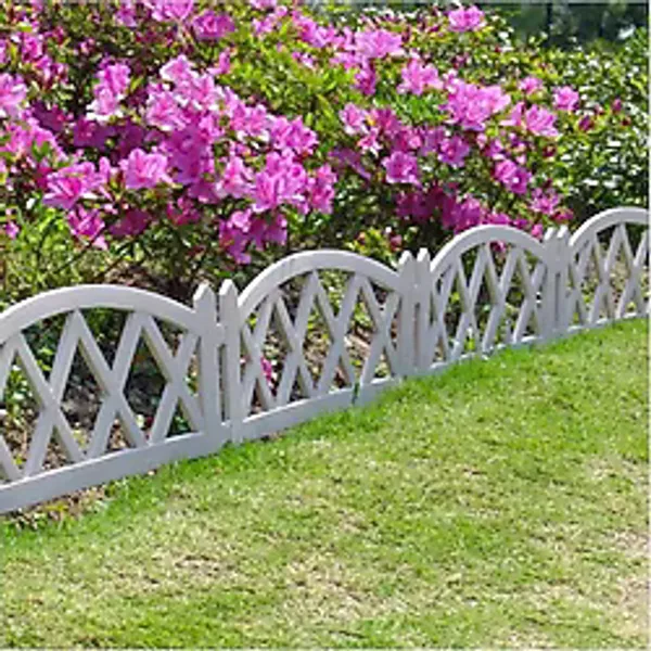 Dekozum Bahçeart Bahçe Çiti Plastik Dekoratif Bahçe Dekorasyon Çiti Bahçe Düzenleme Panel Çit Beyaz 1 Adet 60 cm - 40 x 60