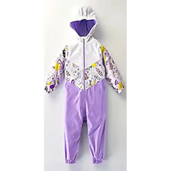 DeKuBaby Yeni Sezon Kalem Ve Yazı Figürlü Kapüşonlu Pamuk Astarlı Bebek&Çocuk Yağmurluk Tulum Mont