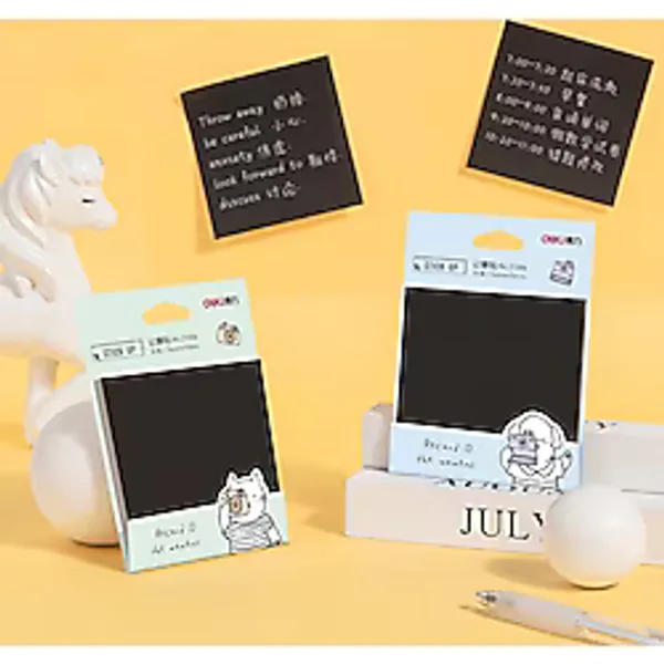 Deli Sticky Notes Siyah Yapışkanlı Not Kağıdı 74x74mm 30Yp. 21556
