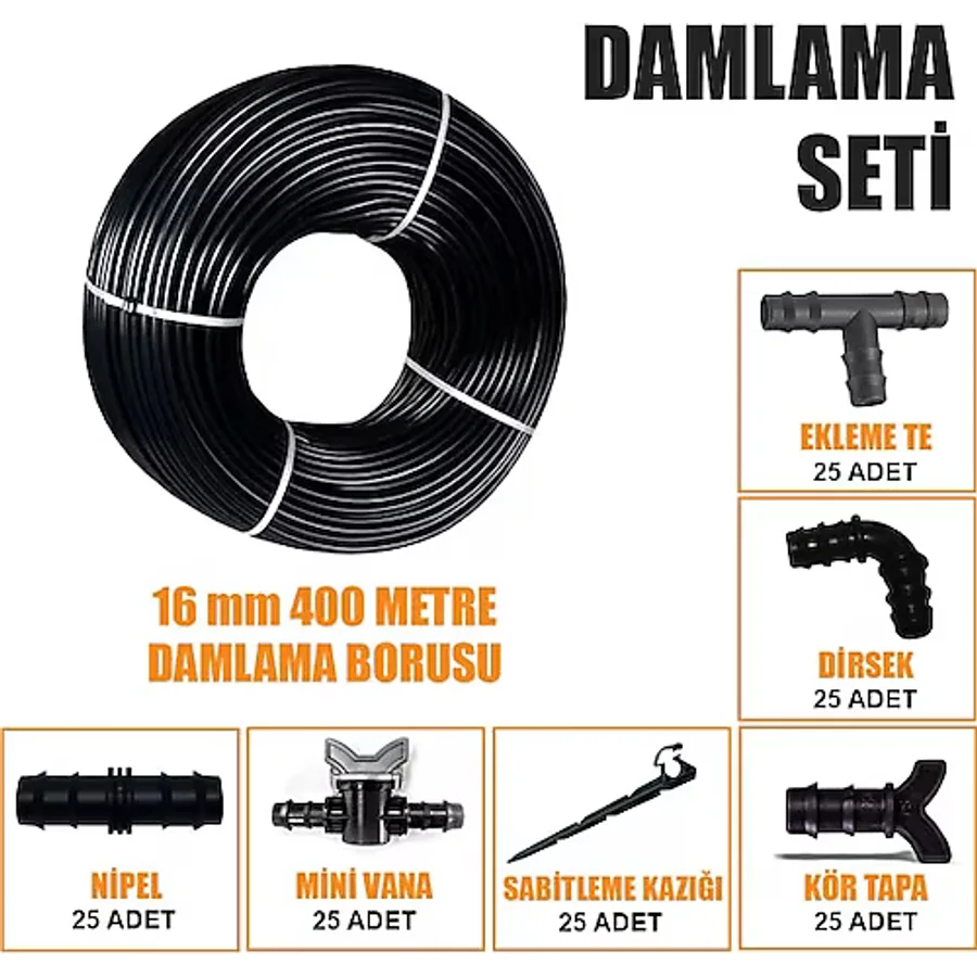 Delıklı 400 Metre Damla Sulama Sıstemı Damlama Borusu Ve Ek Parcaları Bahce Agac Fıdan Sebze Sulama Ekıpmanları Damlama Hortumu